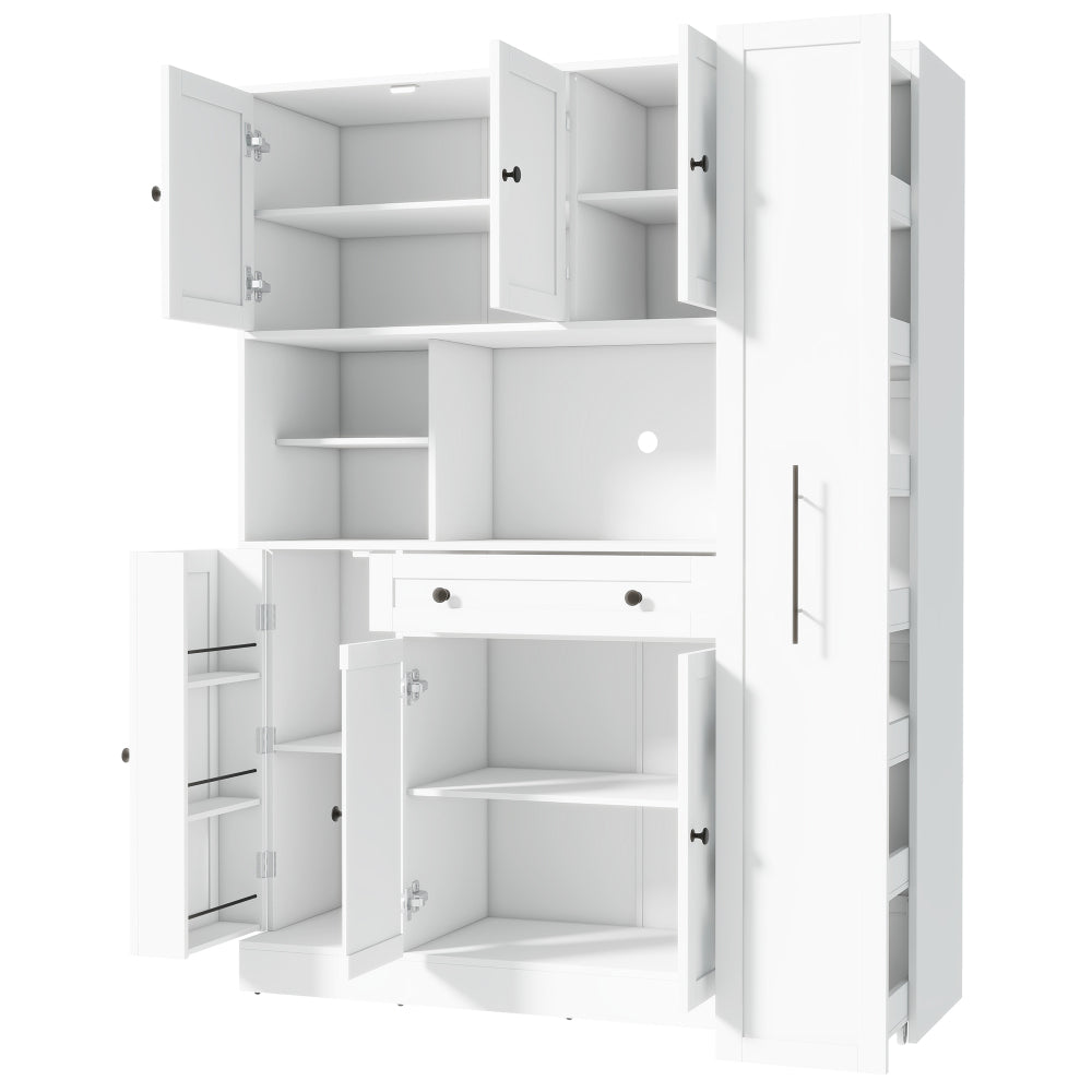 70'' Tall Pantry Buffet with Pull-Out Spice Rack - TimberFlare