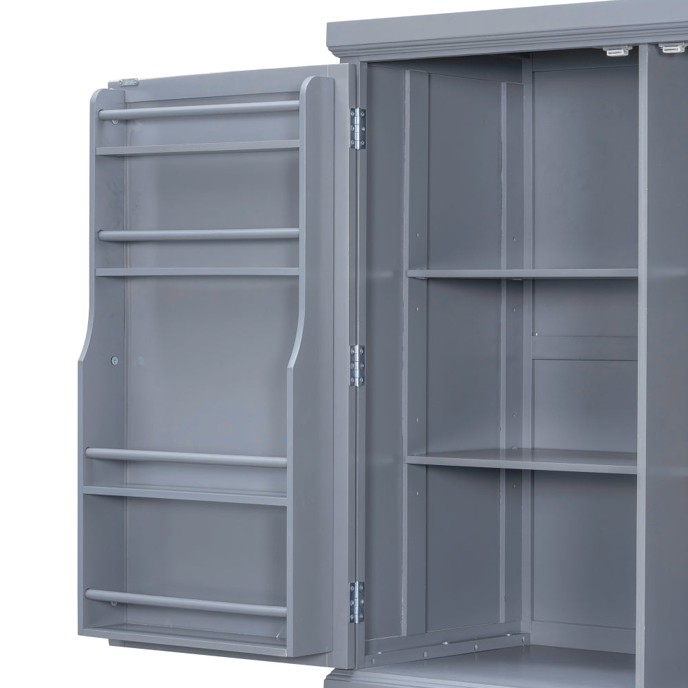 Farmhouse Pantry Cabinet, Ample Customizable Storage - TimberFlare
