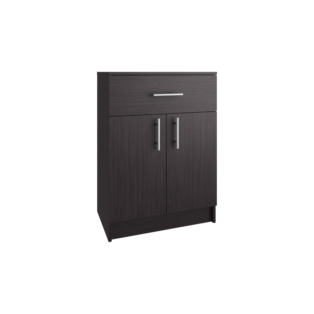 Black Wengue Small Bar Cabinet with Drawer & Shelves - TimberFlare