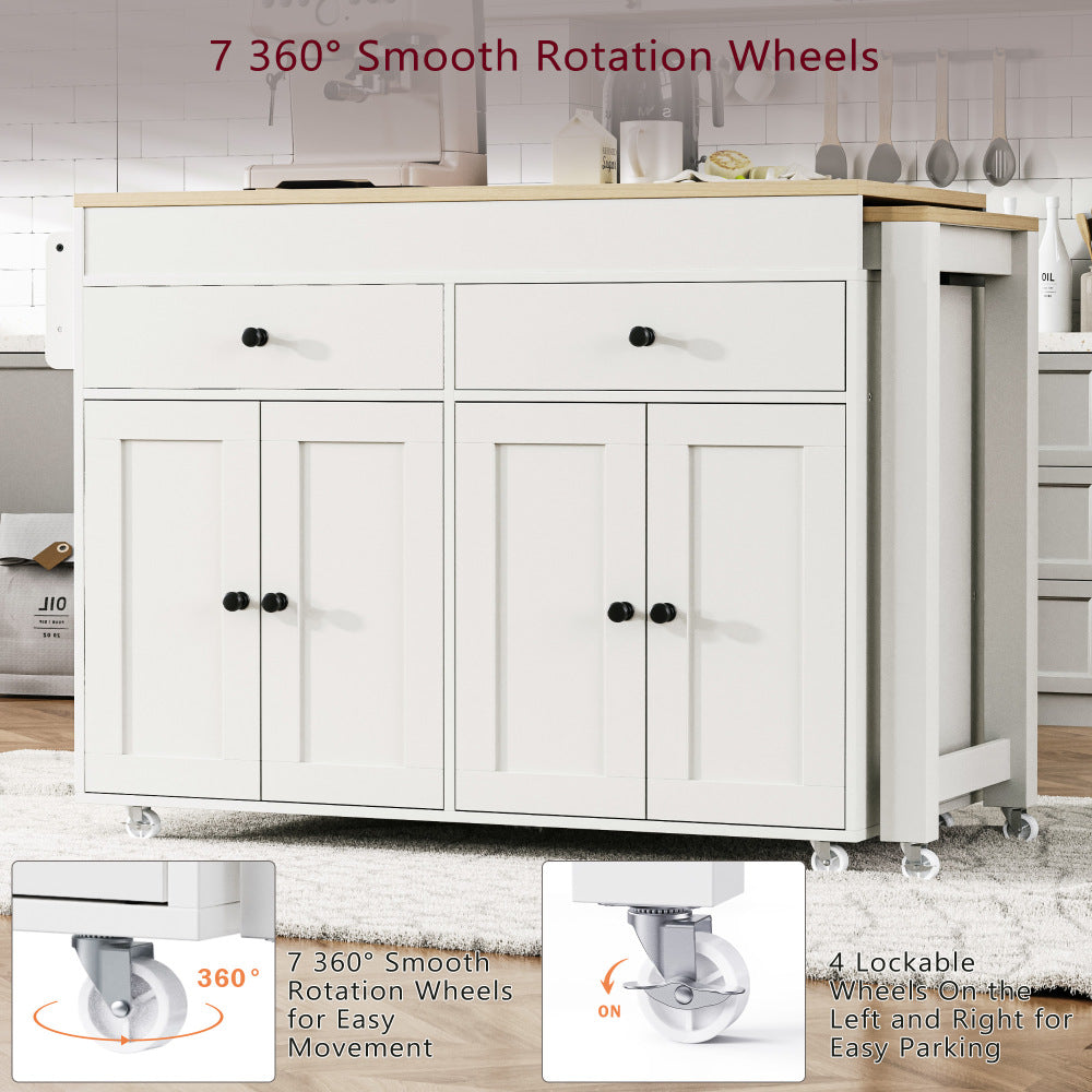 74.5 Kitchen Island with Extendable Dining Table - TimberFlare