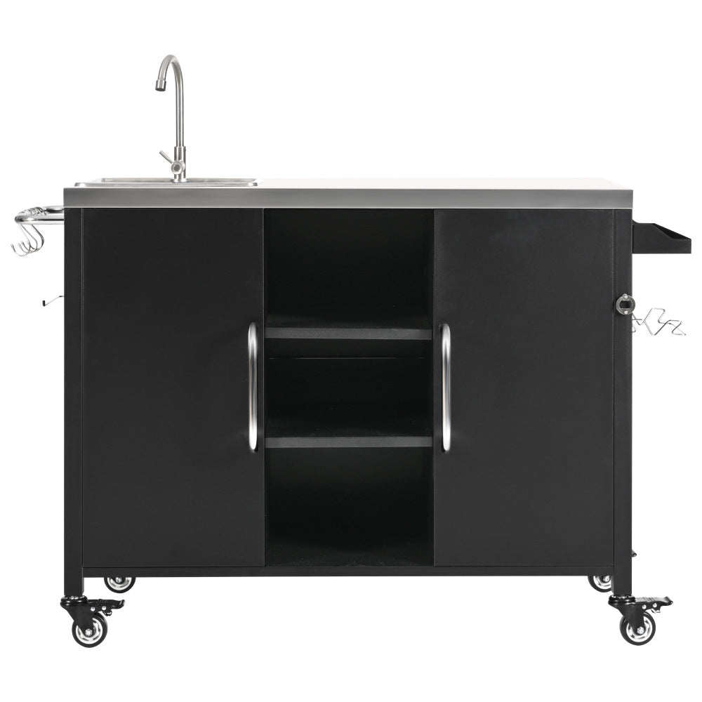 Outdoor Kitchen Island with Complete Sink Station - TimberFlare