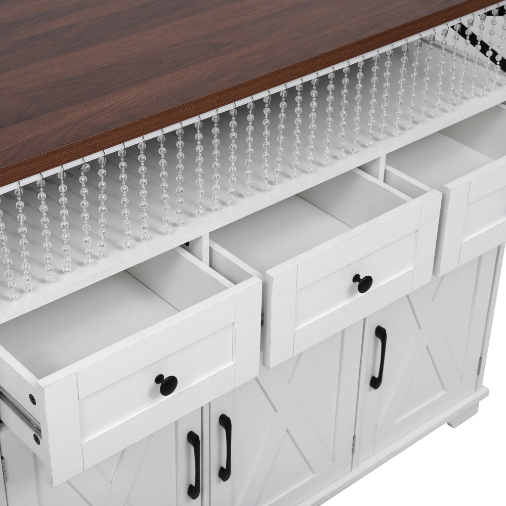 46.5 Rolling Kitchen Island with Drop Leaf & Charging - TimberFlare