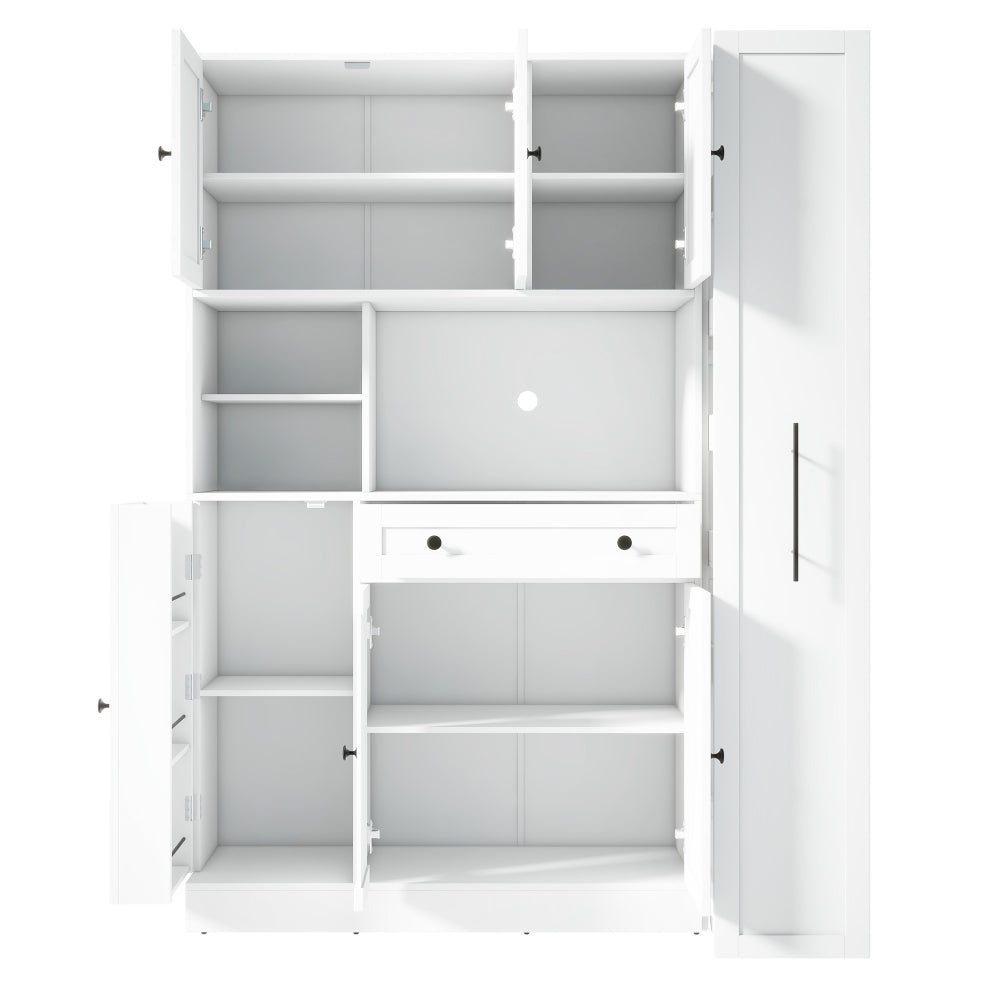 70'' Tall Pantry Buffet with Pull-Out Spice Rack - TimberFlare