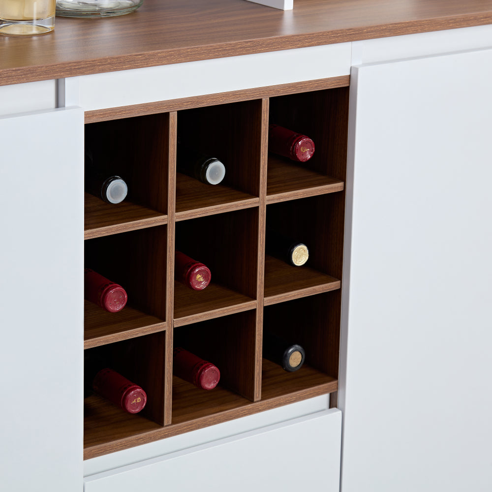 Two-Tone Coffee & Liquor Cabinet Hutch with Power Station - TimberFlare