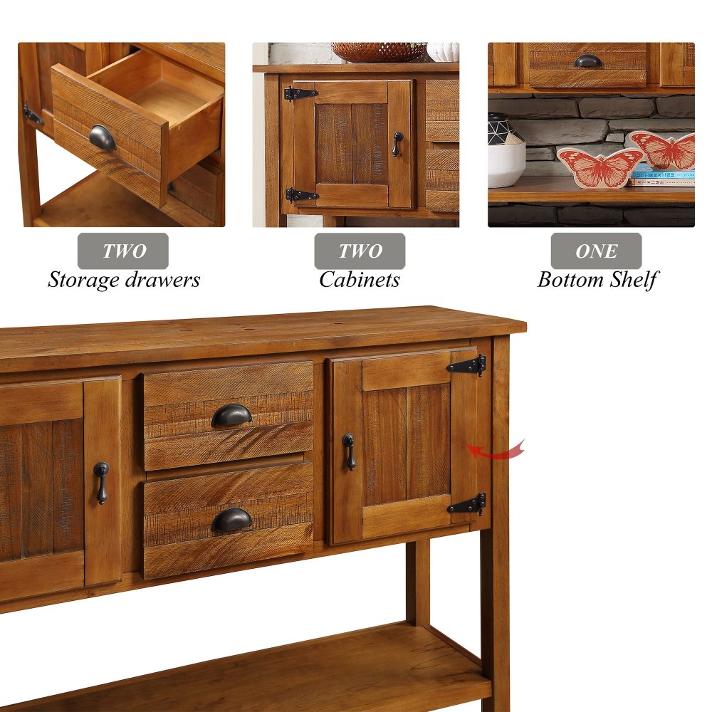 Mid Century Retro Solid Wood Sideboard