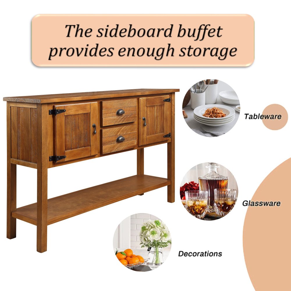 Mid Century Retro Solid Wood Sideboard