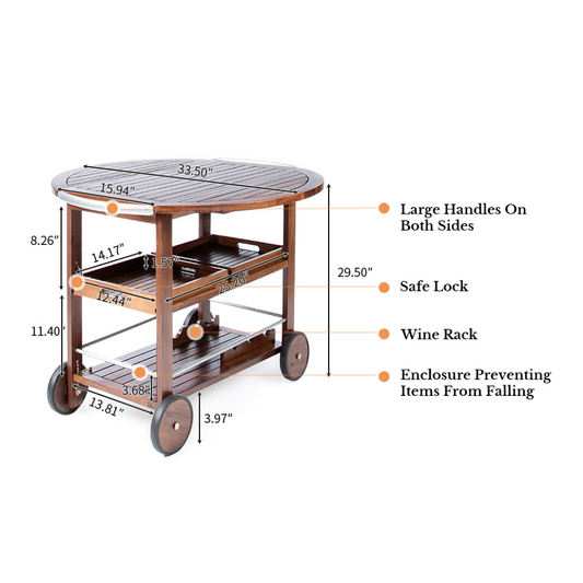 Vintage Outdoor Bar Cart - TimberFlare