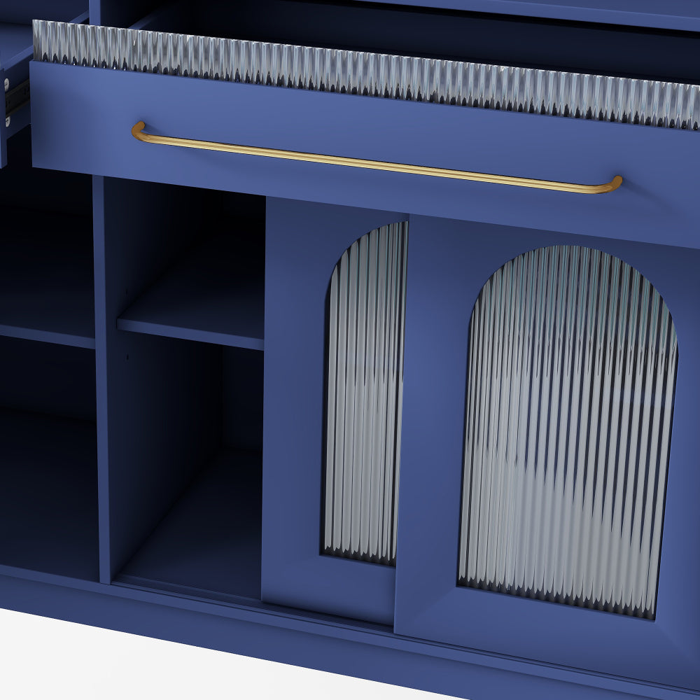 75″ Freestanding Buffet with Hutch, 63-Inch Large Coffee Bar Cabinet