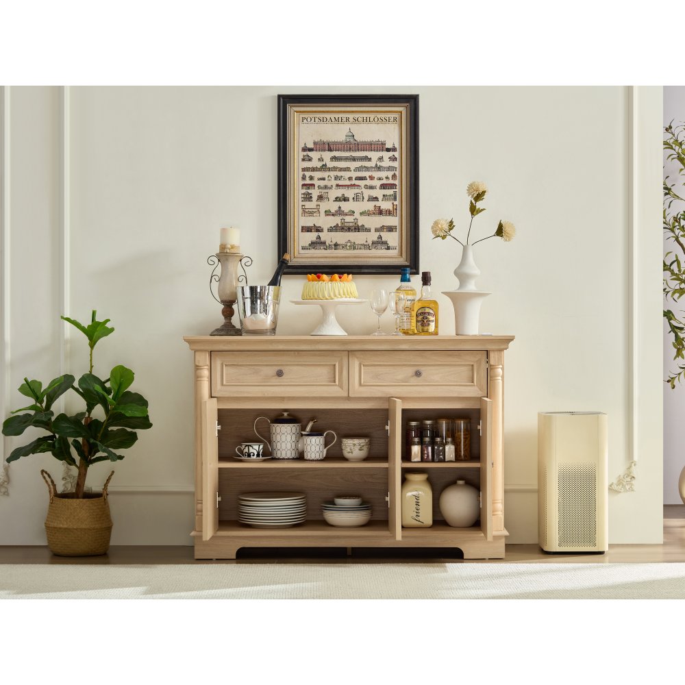55″ Farmhouse Sideboard with Roman Column Detail, Wood