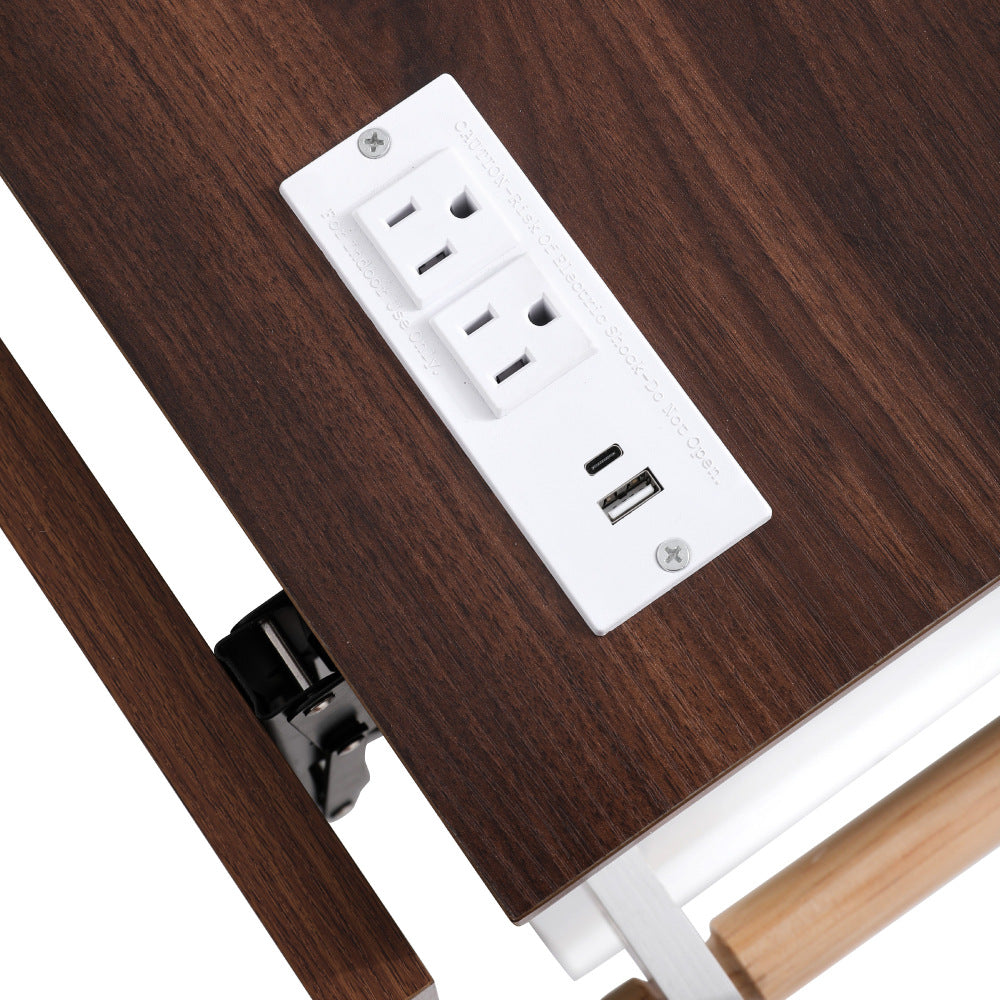 46.5 Rolling Kitchen Island with Drop Leaf & Charging - TimberFlare