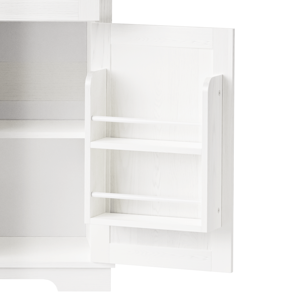White Oak Smart Farmhouse Hutch with Power Station & Pegboard - TimberFlare