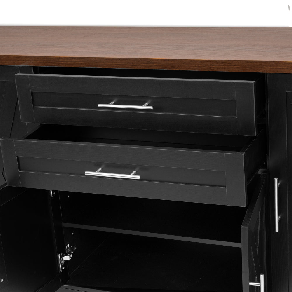 63'' W Farmhouse Sideboard with 4 Barn Doors - TimberFlare