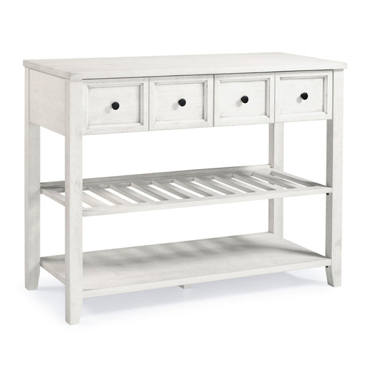 48″ Solid Wood Farmhouse Buffet with Wine Shelf and 2 Drawers - TimberFlare