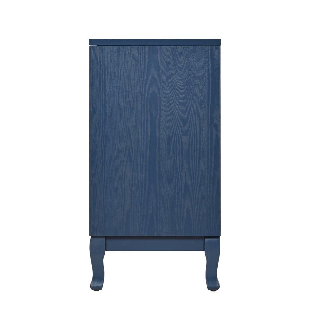Elegant 4-Door Sideboard with Wavy Arched Doors, Adjustable Storage