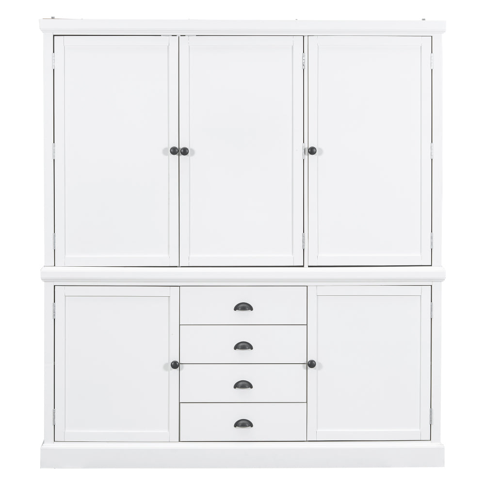 Farmhouse Pantry Cabinet, Ample Customizable Storage - TimberFlare