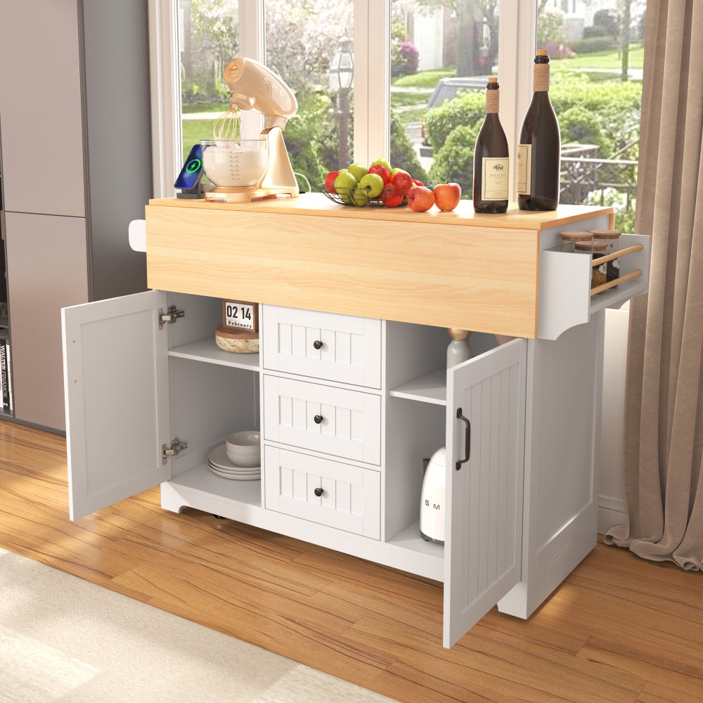 55.7'' Large Rustic Farmhouse Kitchen Island - TimberFlare