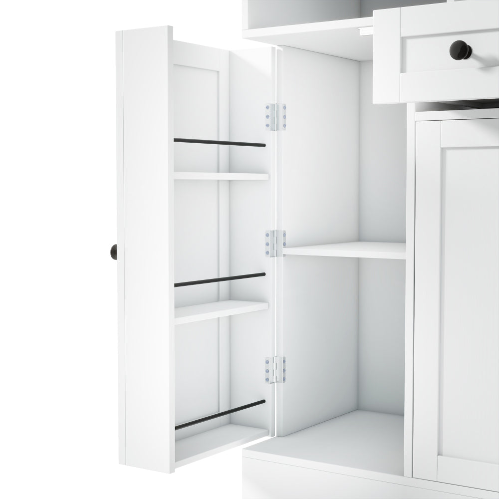 70'' Tall Pantry Buffet with Pull-Out Spice Rack - TimberFlare