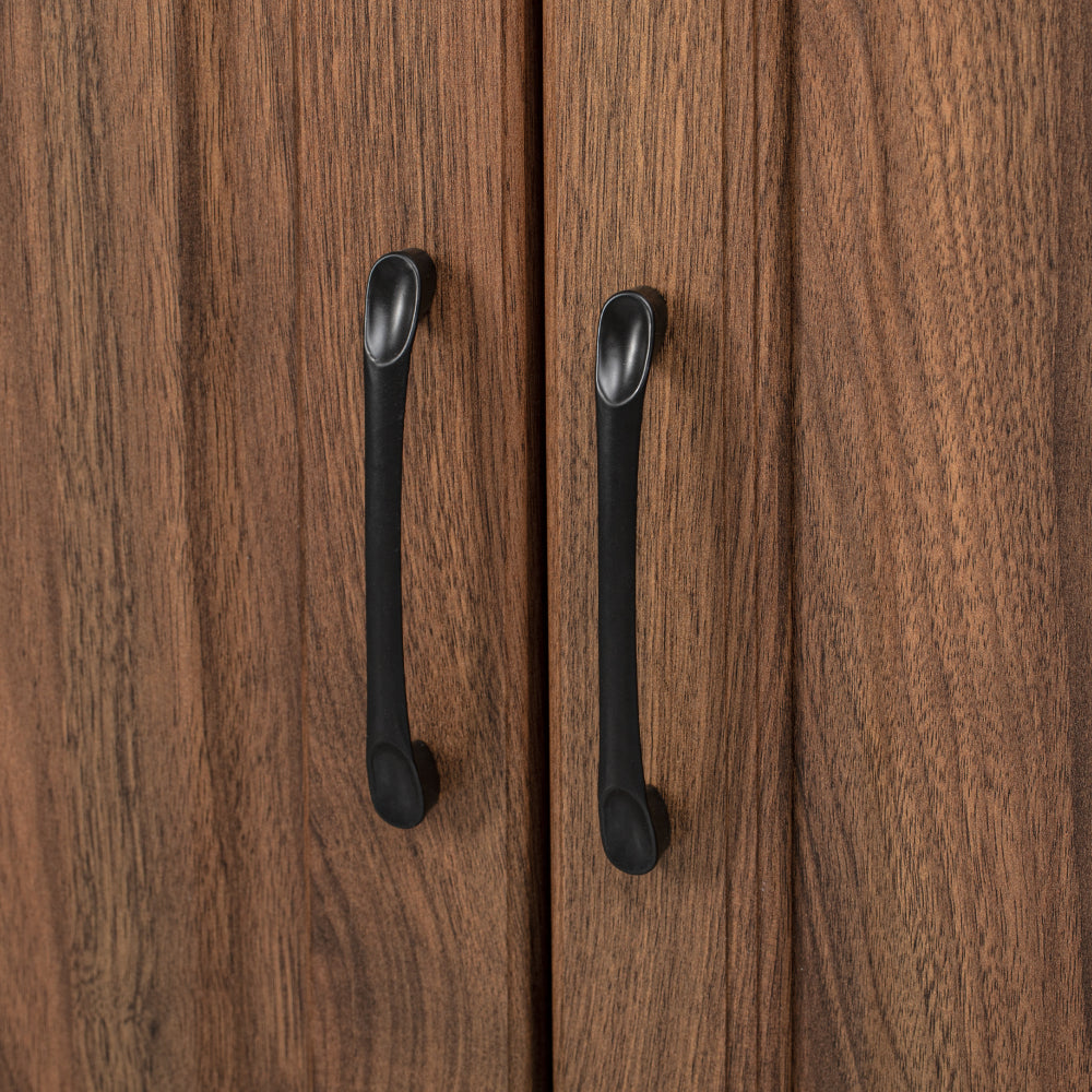 Walnut Pantry Cabinet with Pull-Out Shelves & Door Racks - TimberFlare