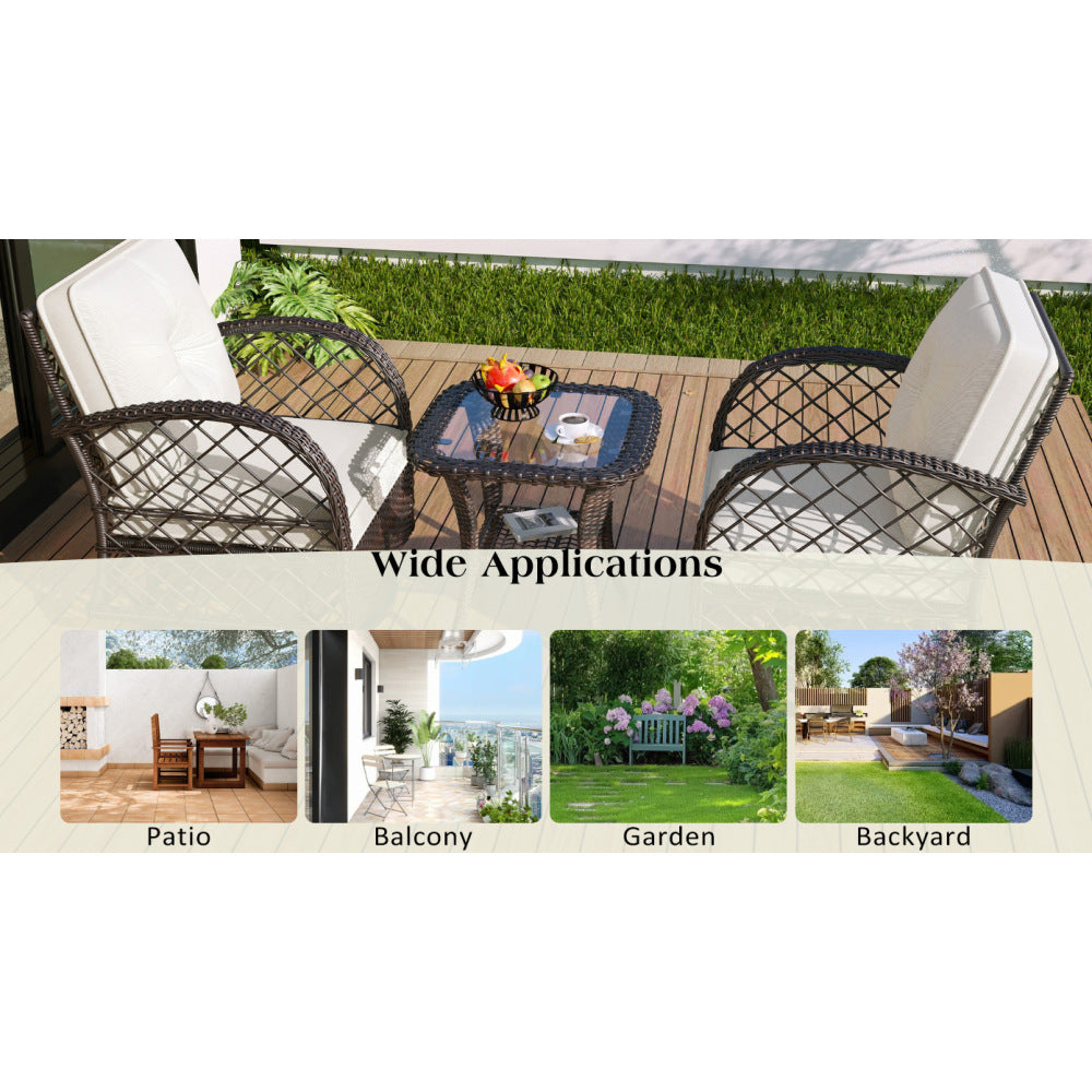 3-Piece Patio Set with Swivel Rocking Chairs - TimberFlare