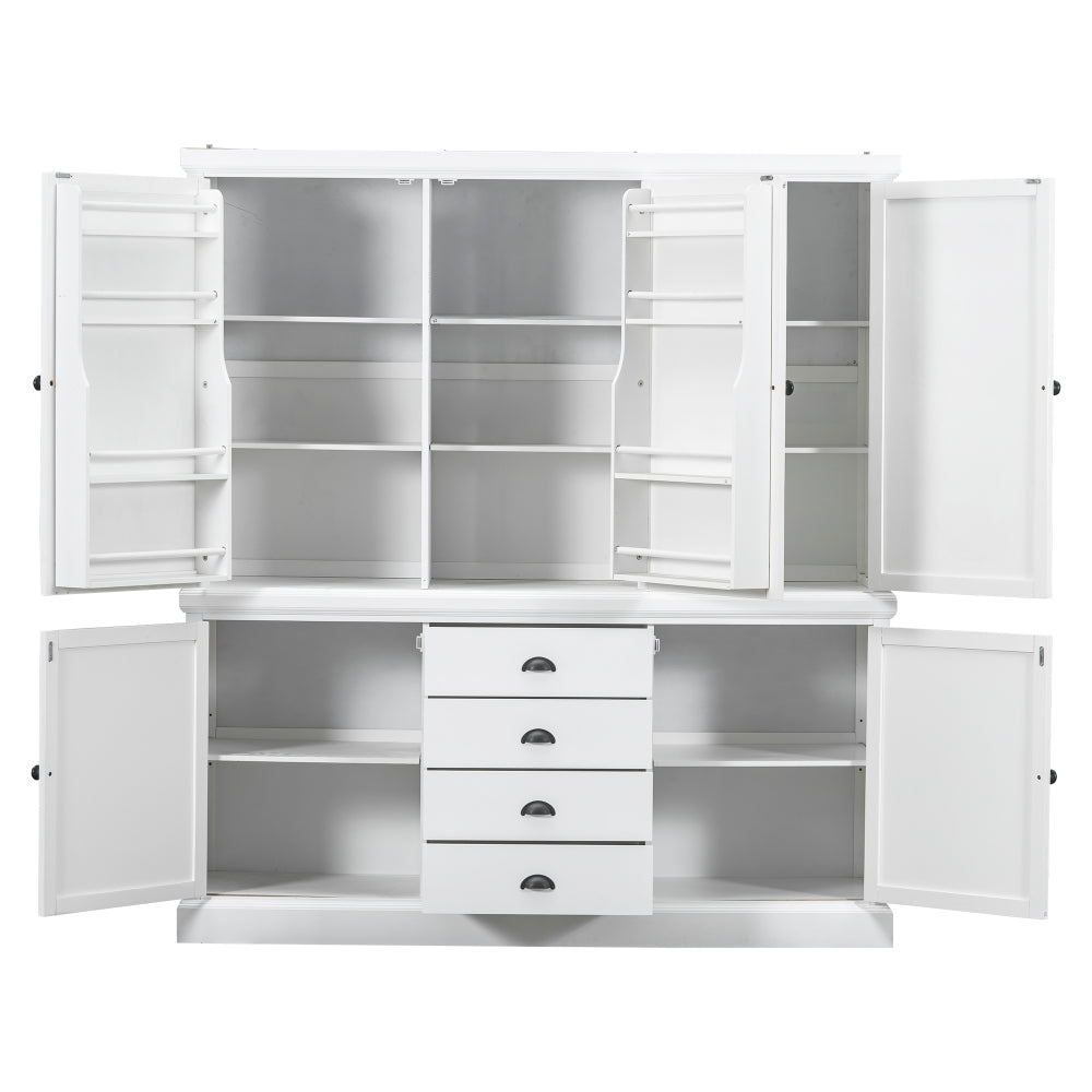 Farmhouse Pantry Cabinet, Ample Customizable Storage - TimberFlare