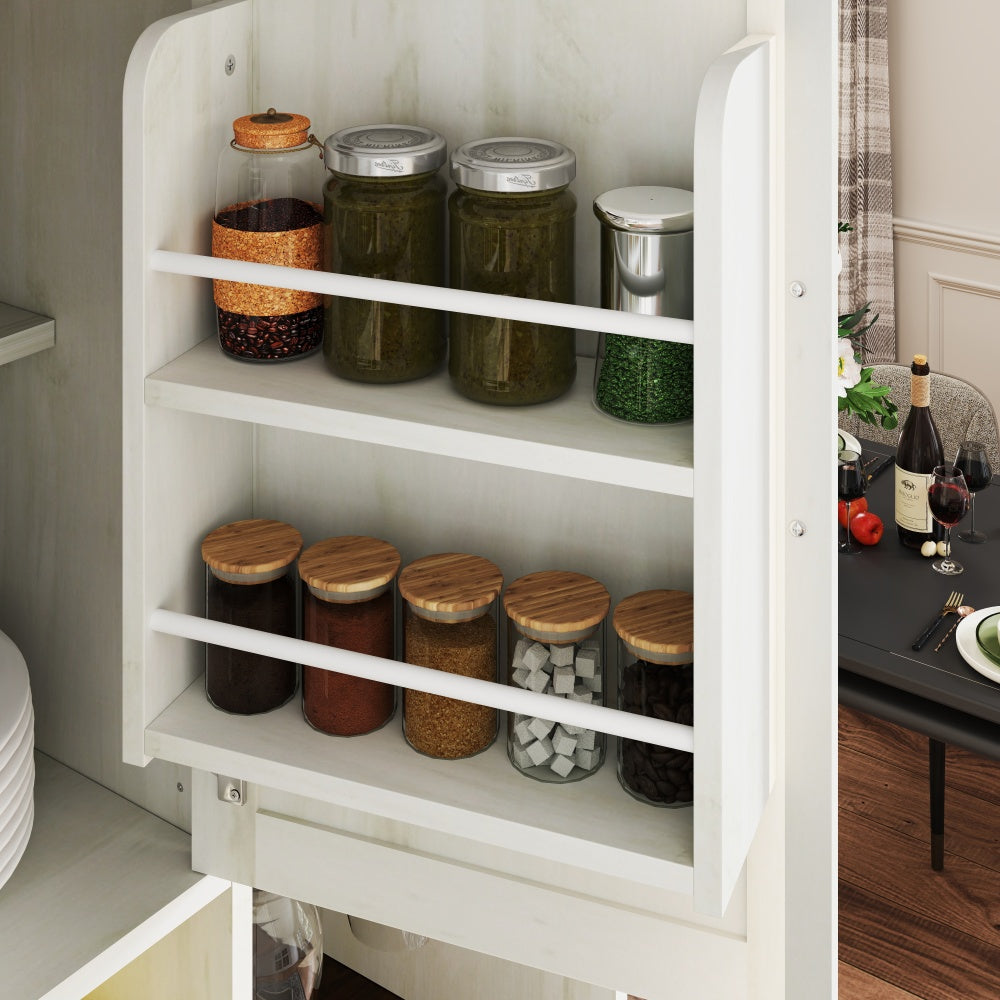 Farmhouse Pantry Hutch with Power Station & RGB Lighting - TimberFlare