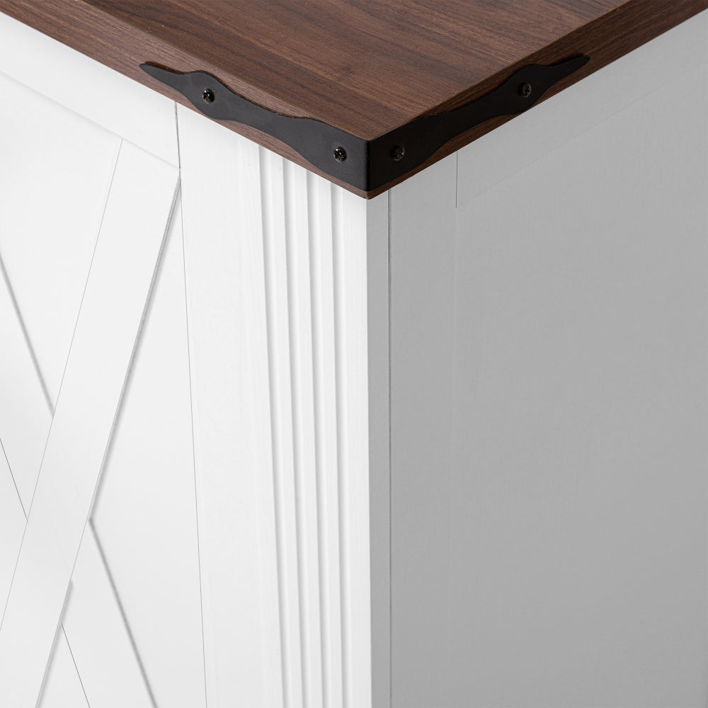 63'' W Farmhouse Sideboard with 4 Barn Doors - TimberFlare