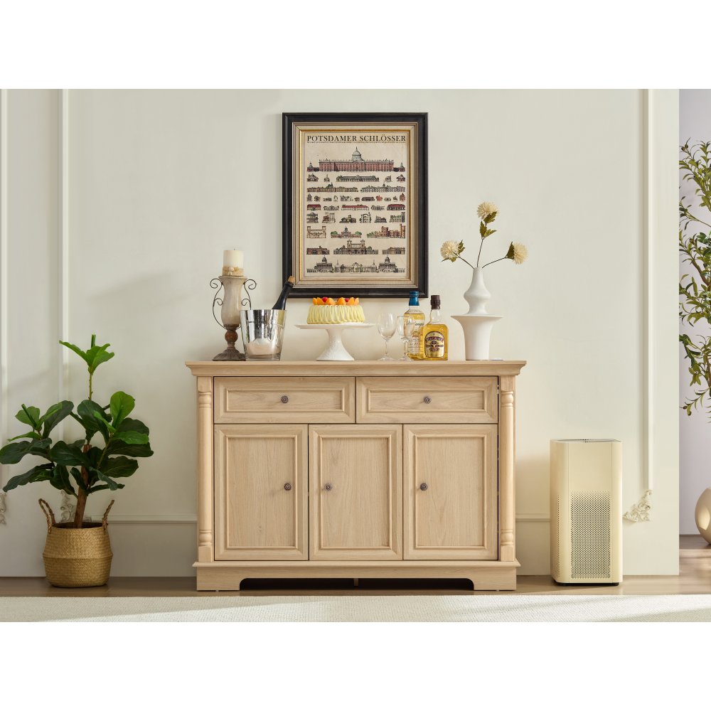 55″ Farmhouse Sideboard with Roman Column Detail, Wood