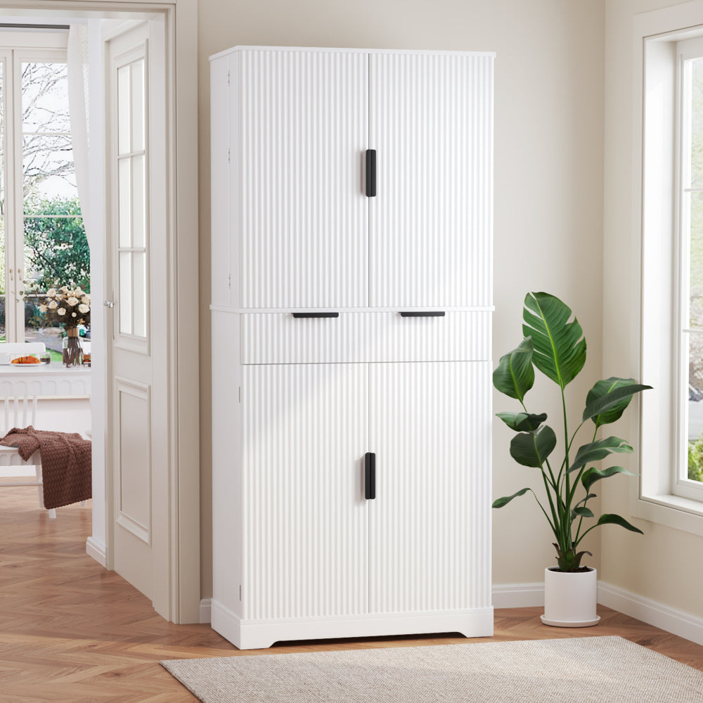 Fluted Pantry with Pull-Out Shelves - TimberFlare