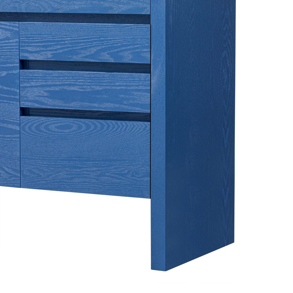 60" Sideboard Buffet Cabinet with Drawers, Shelf & Ash Veneer - TimberFlare