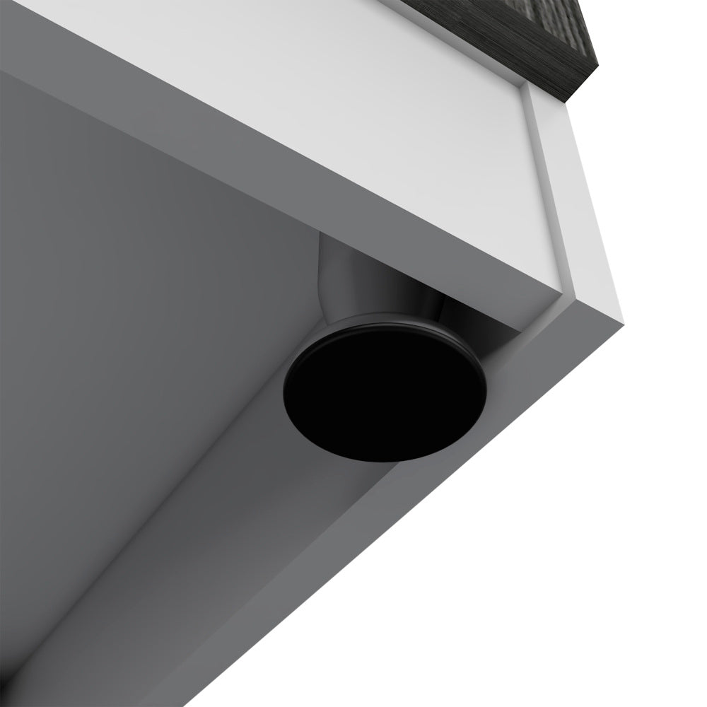 Bar Cabinet with Integrated Sink & Stainless Steel Top, Black - TimberFlare