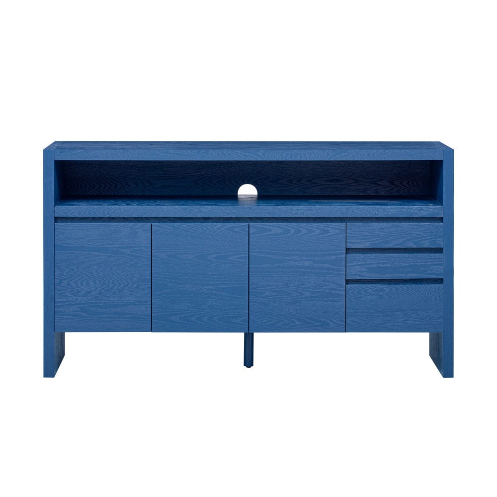 60" Sideboard Buffet Cabinet with Drawers, Shelf & Ash Veneer - TimberFlare