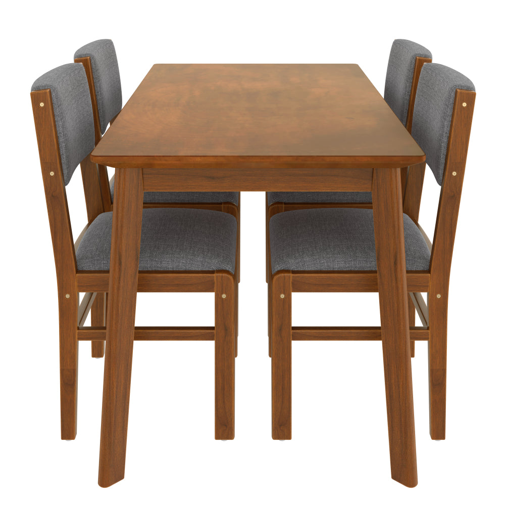 Dining Table Set 5-Piece with Upholstered Chairs - TimberFlare