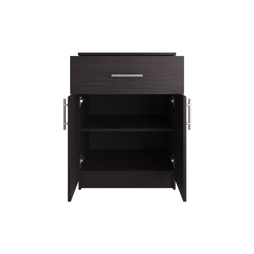 Black Wengue Small Bar Cabinet with Drawer & Shelves - TimberFlare