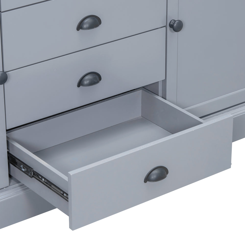 73″ Grand Farmhouse Pantry & Hutch – Solid Pine Storage Cabinet - TimberFlare