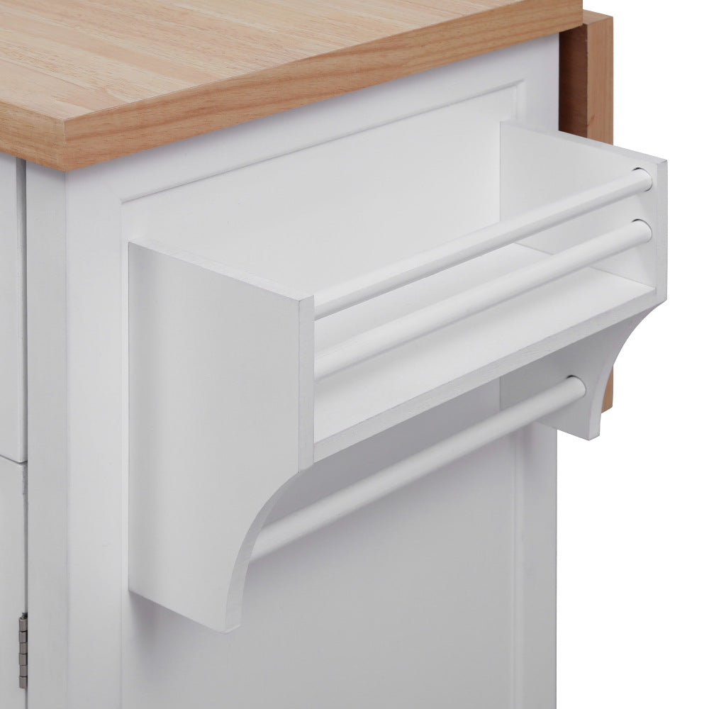 56.5" Rolling Kitchen Island with Charging - TimberFlare
