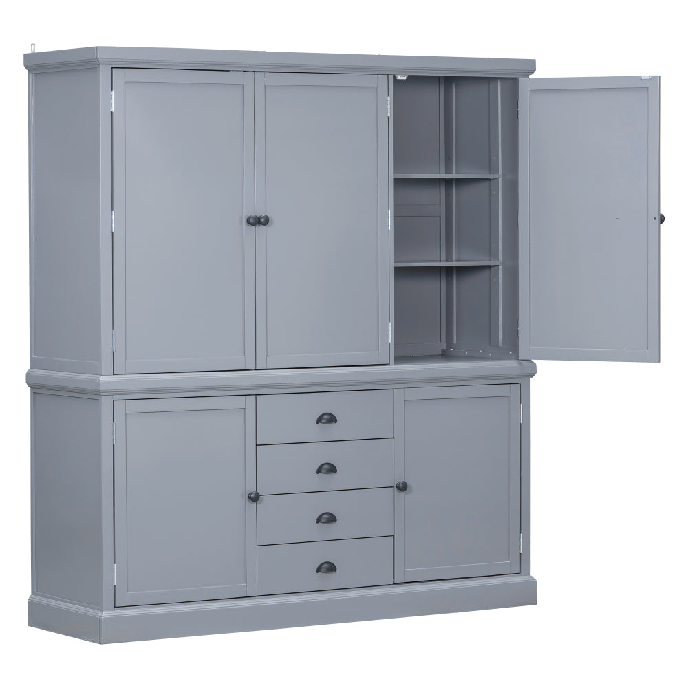 Farmhouse Pantry Cabinet, Ample Customizable Storage - TimberFlare