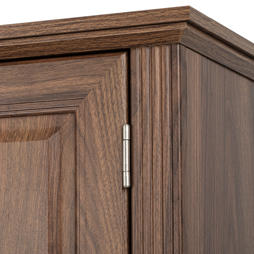 Walnut Pantry Cabinet with Pull-Out Shelves & Door Racks - TimberFlare