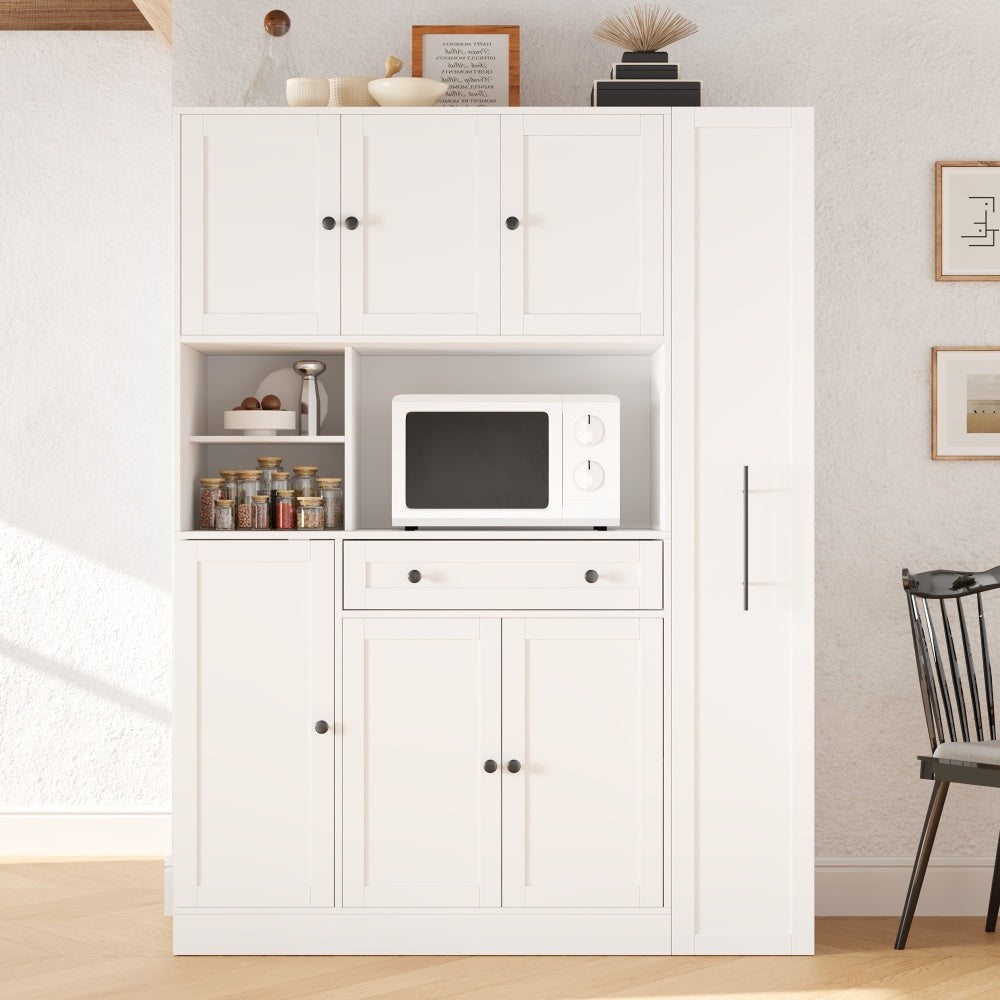 70'' Tall Pantry Buffet with Pull-Out Spice Rack - TimberFlare