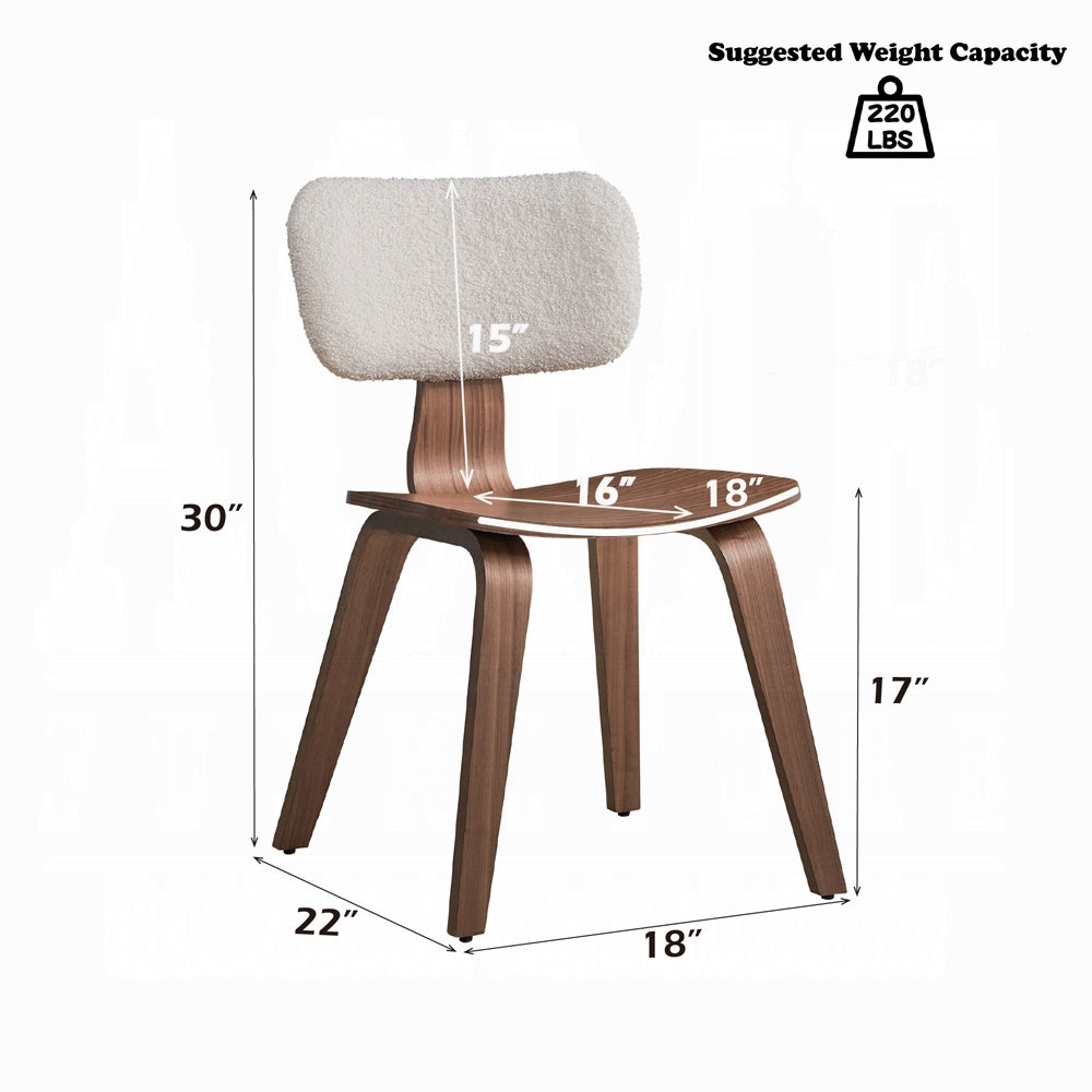 Dining Table Set for 4 with Walnut Finish & Boucle Chairs - TimberFlare