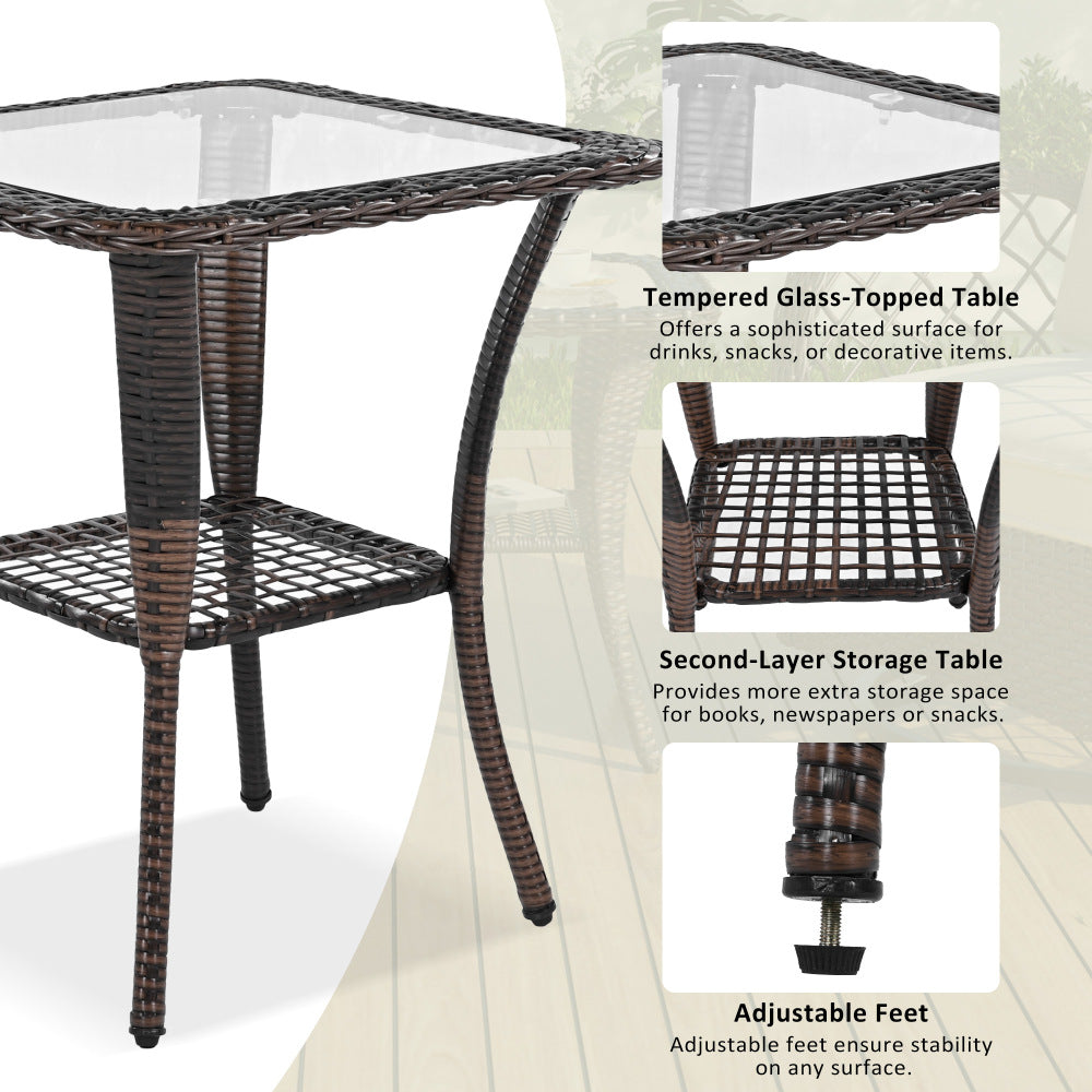 3-Piece Patio Set with Swivel Rocking Chairs - TimberFlare