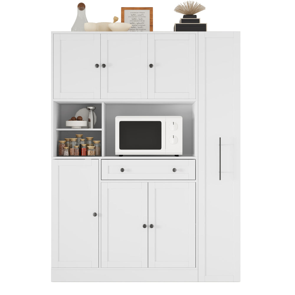 70'' Tall Pantry Buffet with Pull-Out Spice Rack - TimberFlare