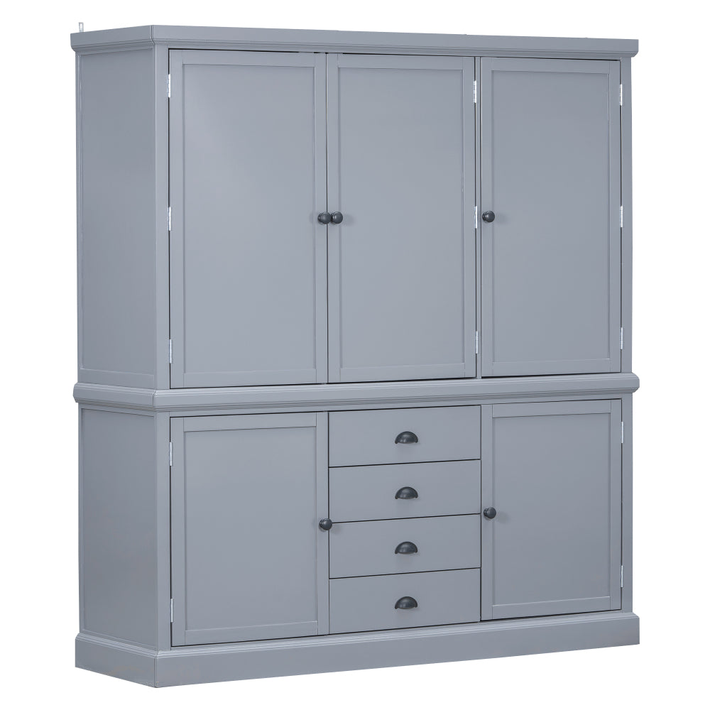 Farmhouse Pantry Cabinet, Ample Customizable Storage - TimberFlare