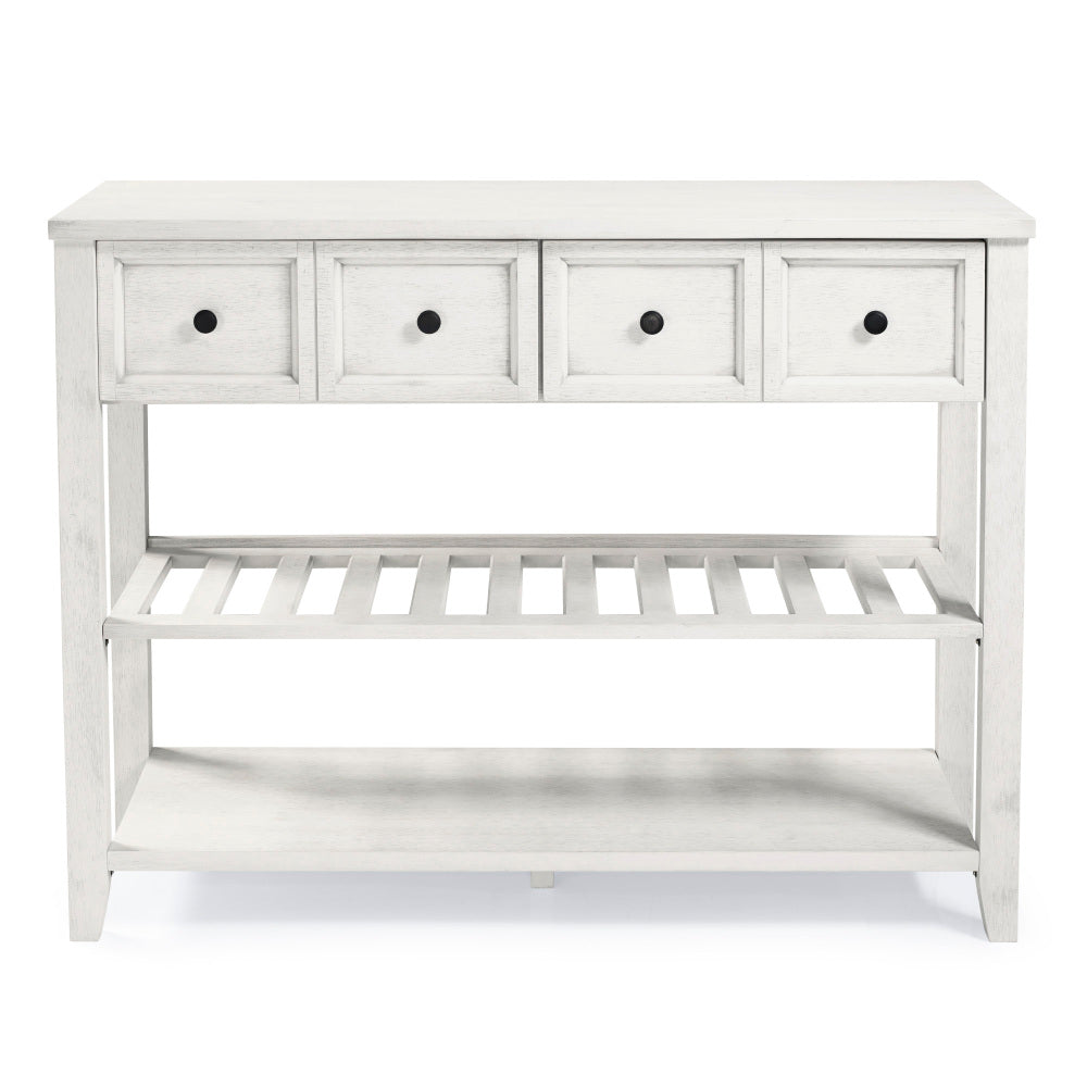 48″ Solid Wood Farmhouse Buffet with Wine Shelf and 2 Drawers