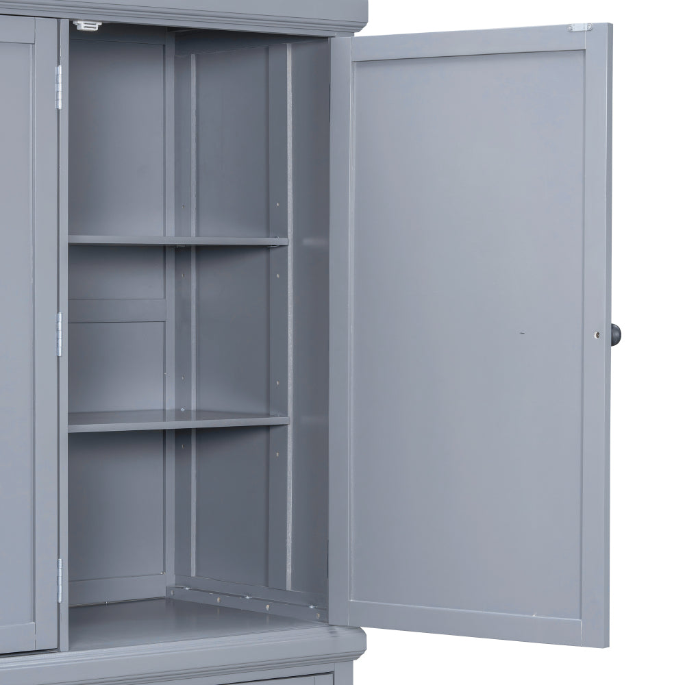 Farmhouse Pantry Cabinet, Ample Customizable Storage - TimberFlare