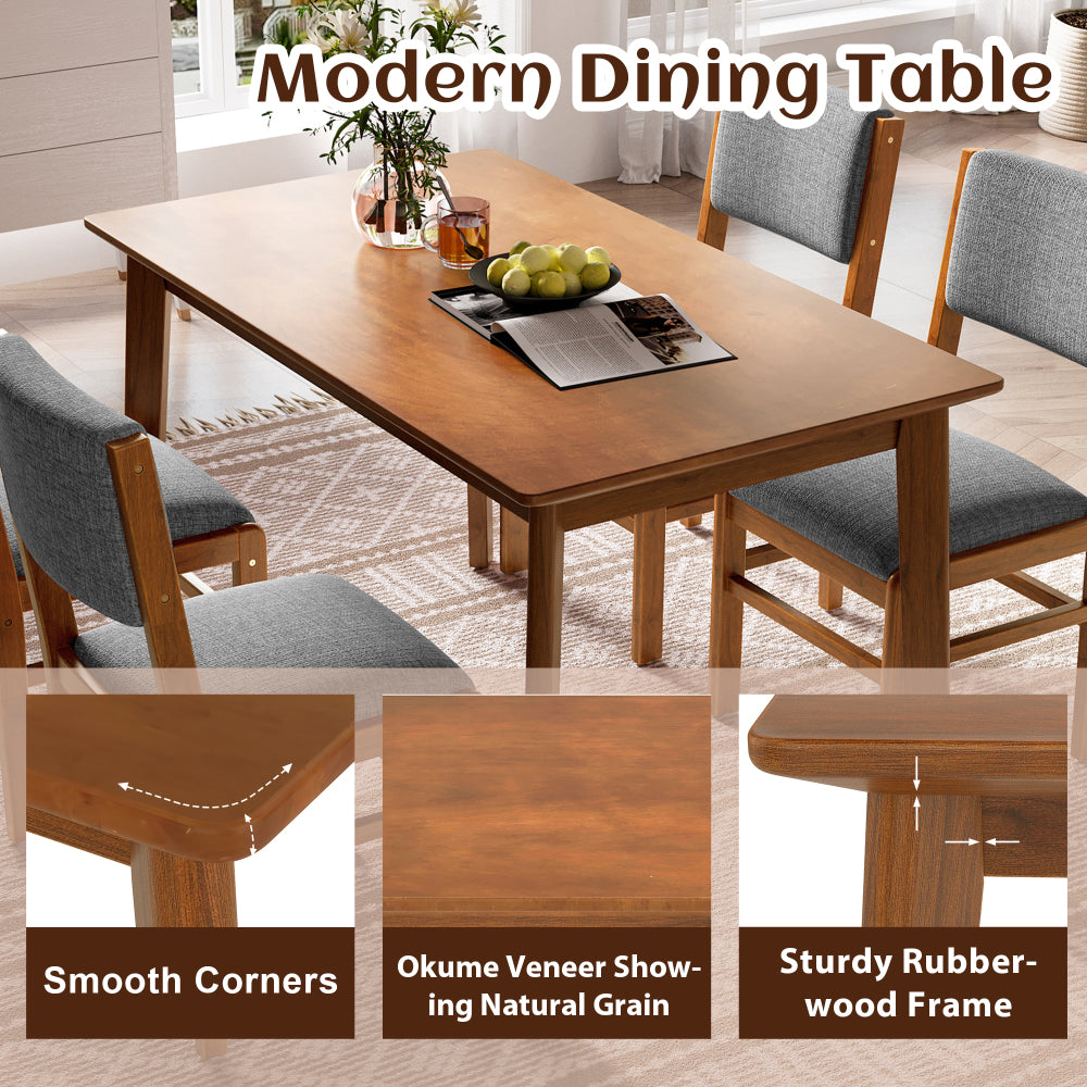 Dining Table Set 5-Piece with Upholstered Chairs - TimberFlare