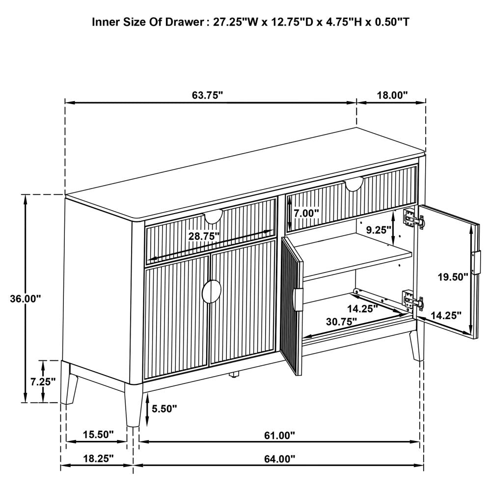 Mason Black Transitional Sideboard - TimberFlare