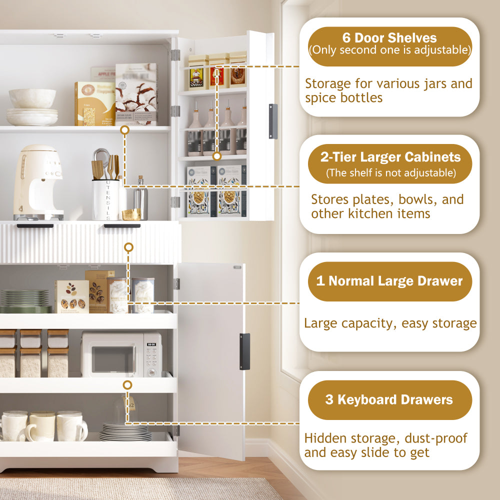 Fluted Pantry with Pull-Out Shelves - TimberFlare