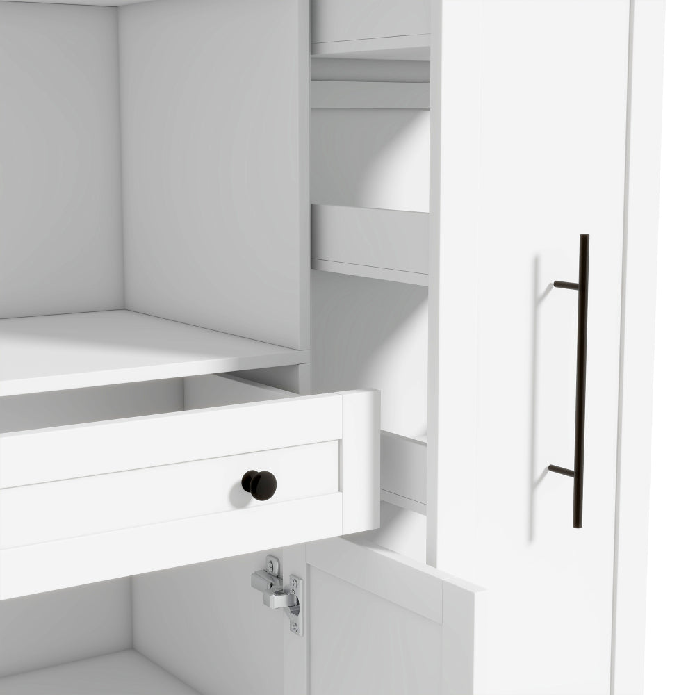 70'' Tall Pantry Buffet with Pull-Out Spice Rack - TimberFlare