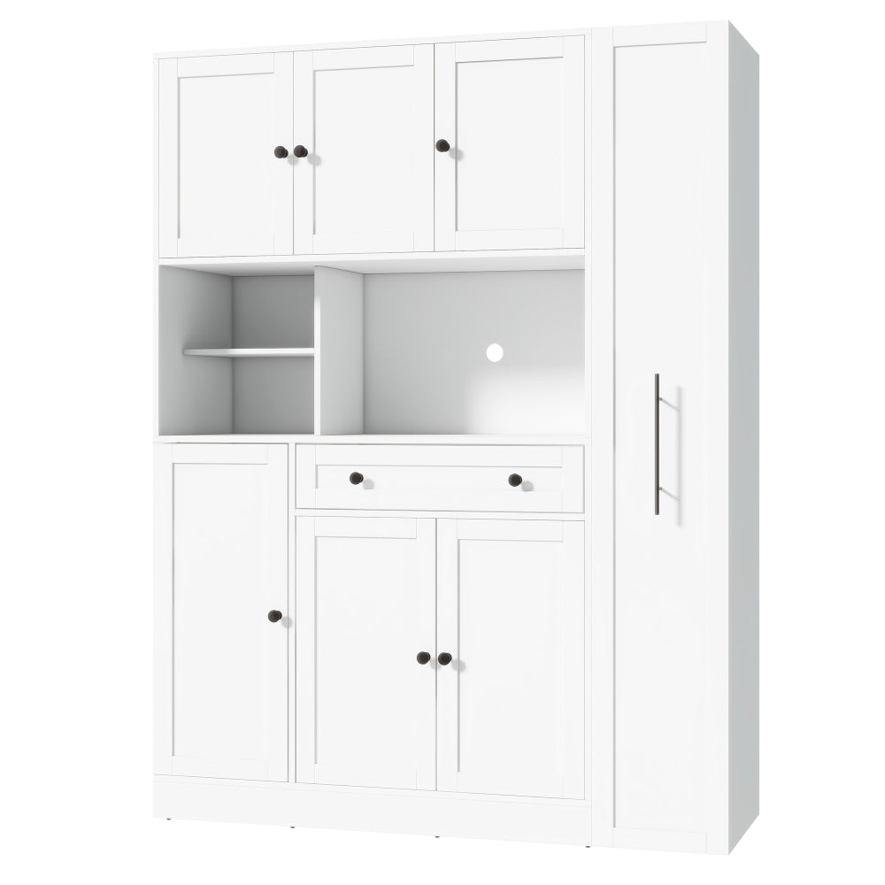70'' Tall Pantry Buffet with Pull-Out Spice Rack - TimberFlare