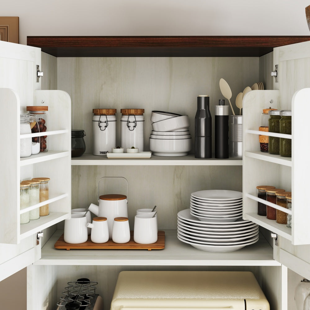 Farmhouse Pantry Hutch with Power Station & RGB Lighting - TimberFlare